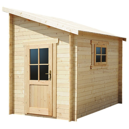 Abri adossé en bois massif 28mm brut 5,96m² Gardy Shelter
