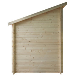 Abri adossé en bois massif 28mm brut 5,96m² Gardy Shelter