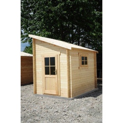 Abri adossé en bois massif 28mm brut 5,96m² Gardy Shelter