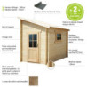 Abri adossé en bois massif 28mm brut 5,96m² Gardy Shelter