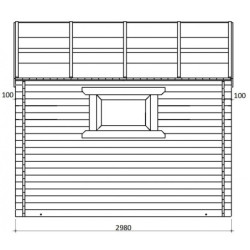 Abri adossé en bois massif 28mm brut 5,96m² Gardy Shelter