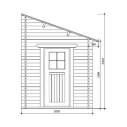 Abri adossé en bois massif 28mm brut 5,96m² Gardy Shelter