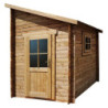 Abri adossé en bois traité 5,96m² - Madriers 28mm Gardy Shelter
