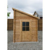 Abri adossé en bois traité 5,96m² - Madriers 28mm Gardy Shelter