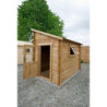 Abri adossé en bois traité 5,96m² - Madriers 28mm Gardy Shelter