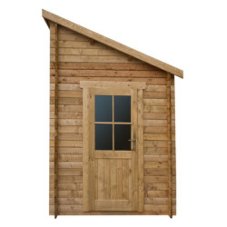 Abri adossé en bois traité 5,96m² - Madriers 28mm Gardy Shelter