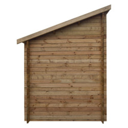Abri adossé en bois traité 5,96m² - Madriers 28mm Gardy Shelter