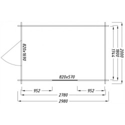 Abri adossé en bois traité 5,96m² - Madriers 28mm Gardy Shelter