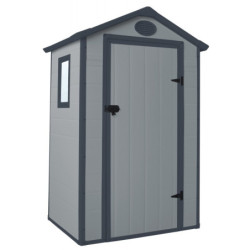 Abri de jardin plastique gris 134x104cm Jôbu