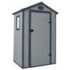 Abri de jardin plastique gris 134x104cm Jôbu
