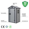Abri de jardin plastique gris 134x104cm Jôbu