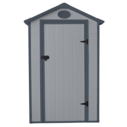 Abri de jardin plastique gris 134x104cm Jôbu