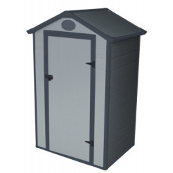 Abri de jardin plastique gris 134x104cm Jôbu