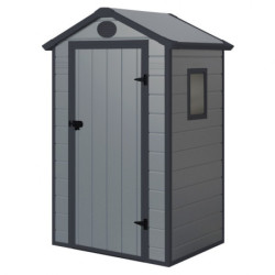 Abri de jardin plastique gris 134x104cm Jôbu
