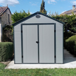 Abri de jardin plastique gris 190x280cm Jôbu