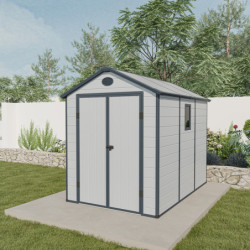 Abri de jardin plastique gris 190x280cm Jôbu