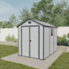 Abri de jardin plastique gris 190x280cm Jôbu