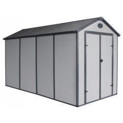 Abri de jardin plastique gris 190x368cm Jôbu