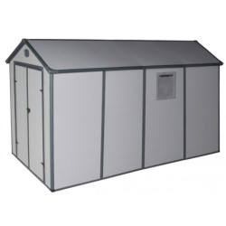 Abri de jardin plastique gris 190x368cm Jôbu