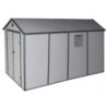 Abri de jardin plastique gris 190x368cm Jôbu