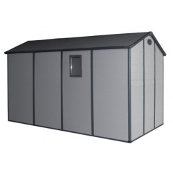 Abri de jardin plastique gris 190x368cm Jôbu