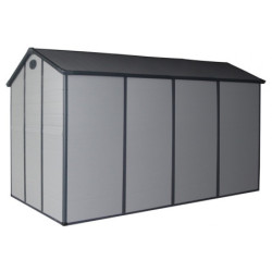 Abri de jardin plastique gris 190x368cm Jôbu