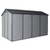Abri de jardin plastique gris 190x368cm Jôbu