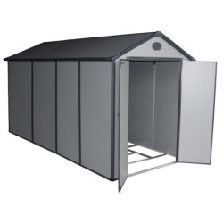 Abri de jardin plastique gris 190x368cm Jôbu