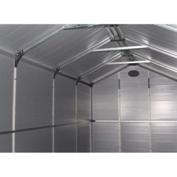 Abri de jardin plastique gris 190x368cm Jôbu