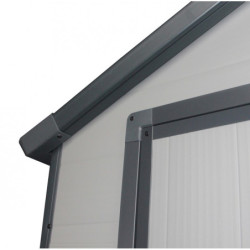 Abri de jardin plastique gris 190x368cm Jôbu