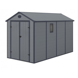 Abri de jardin plastique gris 190x368cm Jôbu