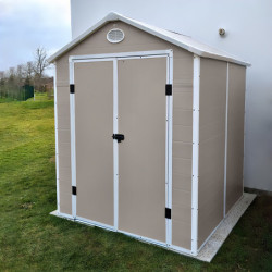 Abri de jardin plastique beige 190x192cm JOBU