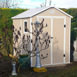 Abri de jardin plastique beige 190x192cm JOBU