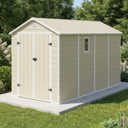 Abri de jardin plastique beige 190x368cm Jôbu