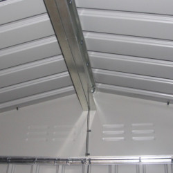 Abri de jardin métal 10,85m² FIRST anthracite + kit d'ancrage X-METAL