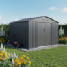 Abri métal First 100% Anthracite 8,84m²  + Kit ancrage X-METAL