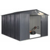 Abri métal First 100% Anthracite 8,84m²  + Kit ancrage X-METAL
