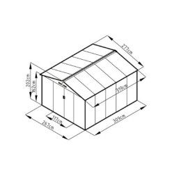 Abri métal First 100% Anthracite 8,84m²  + Kit ancrage X-METAL