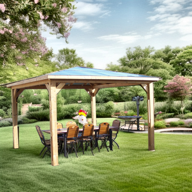 Pool house Blueterm 12,32m² en bois thermo chauffé sans parois HABRITA