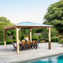 Pool house Blueterm 12,32m² en bois thermo chauffé sans parois HABRITA