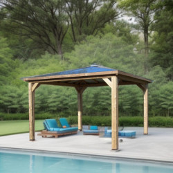 Pool house Blueterm 12,32m² en bois thermo chauffé sans parois HABRITA