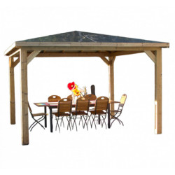 Pool house Blueterm 12,32m² en bois thermo chauffé sans parois HABRITA