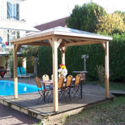 Pool house Blueterm 12,32m² en bois thermo chauffé sans parois HABRITA
