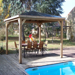 Pool house Blueterm 12,32m² en bois thermo chauffé sans parois HABRITA
