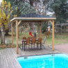 Pool house Blueterm 12,32m² en bois thermo chauffé sans parois HABRITA