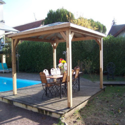 Pool house Blueterm 12,32m² en bois thermo chauffé sans parois HABRITA