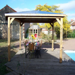 Pool house Blueterm 12,32m² en bois thermo chauffé sans parois HABRITA