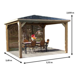 Pool house Blueterm 12,32m² bois thermo chauffé avec 1 paroi - HABRITA