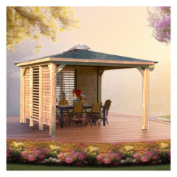 Pool house Blueterm bois thermo chauffé 12,32m² + 2 parois HABRITA