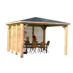 Pool house Blueterm bois thermo chauffé 12,32m² + 2 parois HABRITA